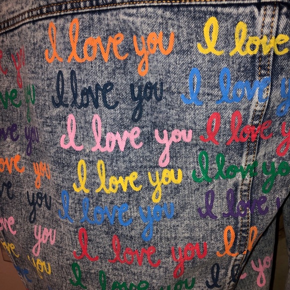 Wren & Glory Rare I Love You Denim Jacket Sz M - Picture 5 of 16